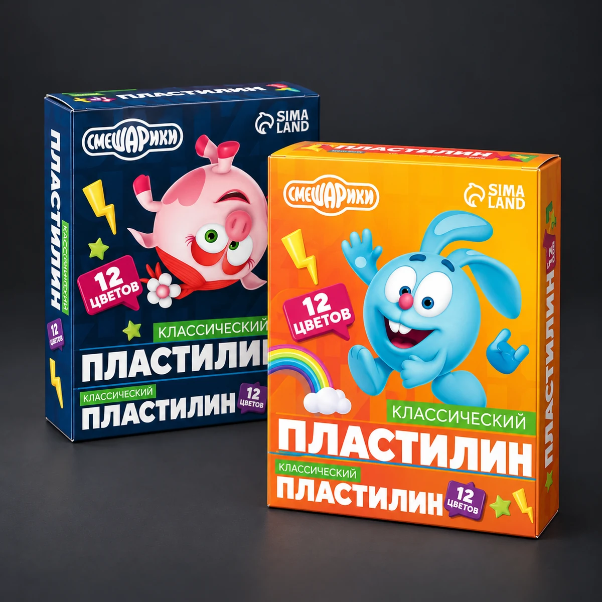 Пластилин · фантазия — Картонная упаковка для детского творчества. Визуализация по макету заказа.
